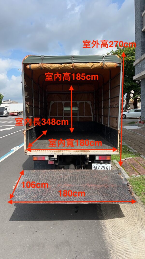 自排5噸堅達11尺半-鐵架帆布：圖片 5